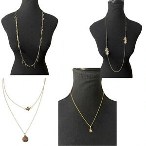 Estate Bundle of 4  Bohemian Gold Dainty Necklaces